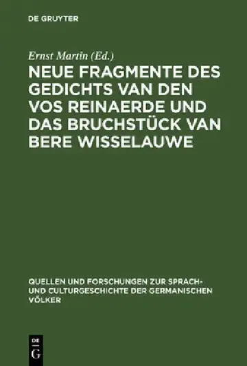 Cover of Neue Fragmente des Gedichts Van den Vos Reinaerde und das Bruchstück Van Bere Wisselauwe