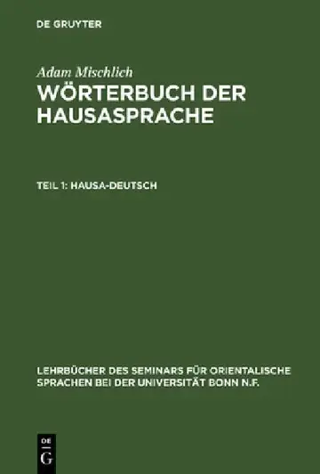 Cover of Wörterbuch der Hausasprache, Teil 1, Hausa-Deutsch
