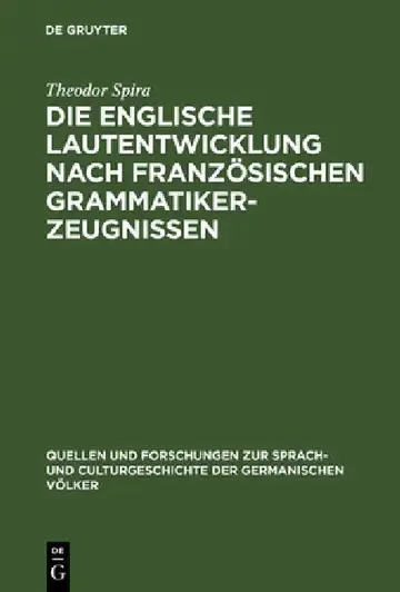 Cover of Die englische Lautentwicklung nach französischen Grammatiker-Zeugnissen