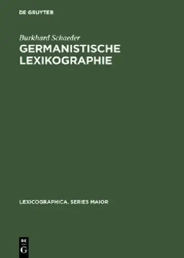 Cover of Germanistische Lexikographie