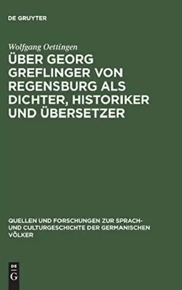 Cover of Über Georg Greflinger von Regensburg als Dichter, Historiker und Übersetzer