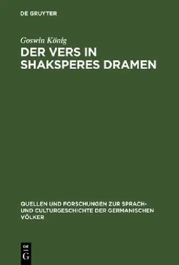 Cover of Der Vers in Shaksperes Dramen
