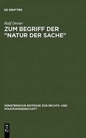 Cover of Zum Begriff Der Natur Der Sache
