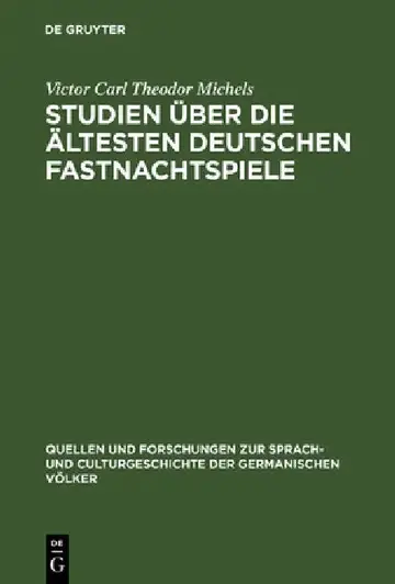 Cover of Studien über die ältesten deutschen Fastnachtspiele