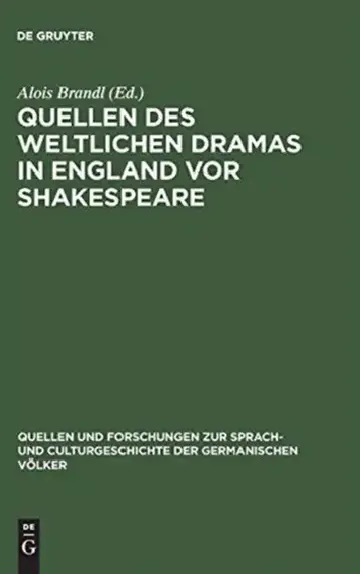 Cover of Quellen des weltlichen Dramas in England vor Shakespeare