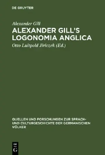Cover of Alexander Gill's Logonomia Anglica