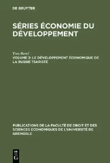 Cover of Le développement économique de la Russie tsariste