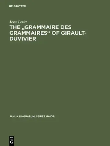 Cover of The Grammaire Des Grammaires of Girault-Duvivier