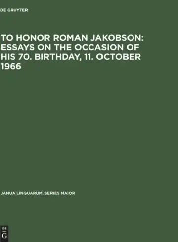 Cover of To Honor Roman Jakobson
