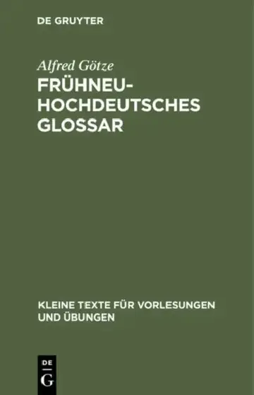 Cover of Frühneuhochdeutsches Glossar
