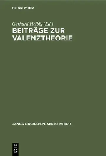 Cover of Beiträge Zur Valenztheorie