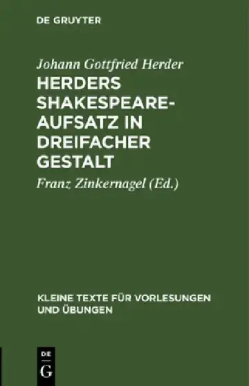 Cover of Herders Shakespeare-Aufsatz in Dreifacher Gestalt