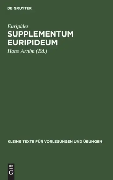 Cover of Supplementum Euripideum