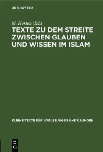 Cover of Texte Zu Dem Streite Zwischen Glauben Und Wissen Im Islam