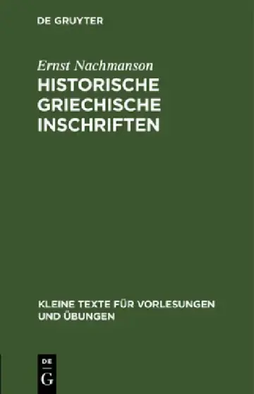Cover of Historische Griechische Inschriften