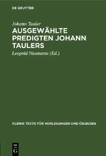 Cover of Ausgewählte Predigten Johann Taulers