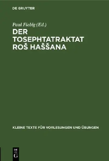 Cover of Der Tosephtatraktat Ros Hassana