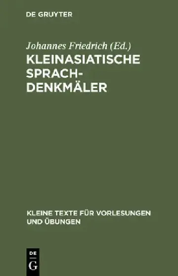 Cover of Kleinasiatische Sprachdenkmäler