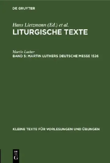 Cover of Martin Luthers Deutsche Messe 1526