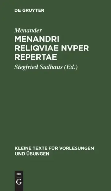 Cover of Menandri Reliqviae Nvper Repertae