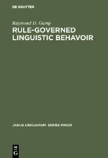 Cover of Rule-Governed Linguistic Behavoir