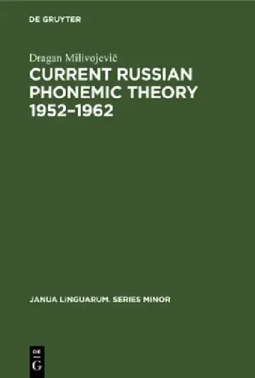 Cover of Current Russian Phonemic Theory 1952-1962