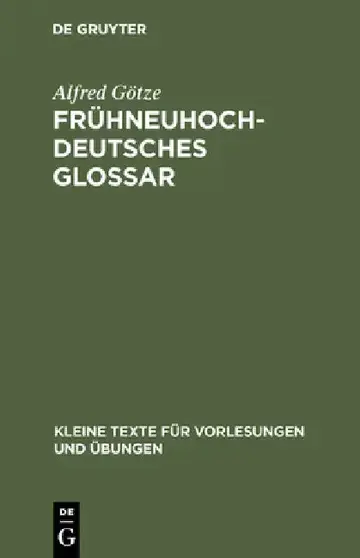 Cover of Frühneuhochdeutsches Glossar