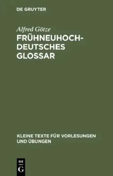 Cover of Frühneuhochdeutsches Glossar