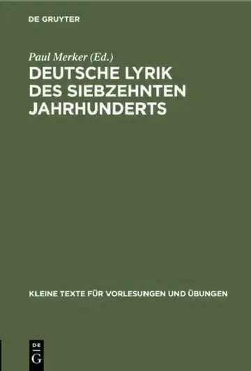 Cover of Deutsche Lyrik Des Siebzehnten Jahrhunderts