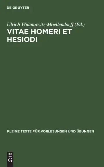 Cover of Vitae Homeri Et Hesiodi