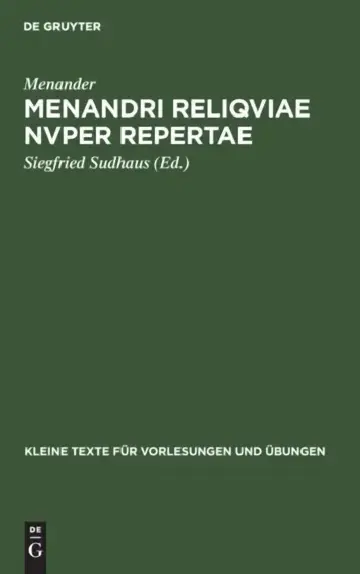 Cover of Menandri reliqviae nvper repertae