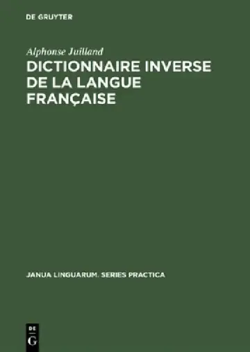 Cover of Dictionnaire inverse de la langue française
