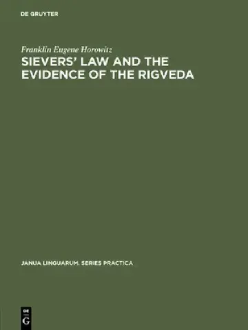 Cover of Sievers' Law and the Evidence of the Rigveda