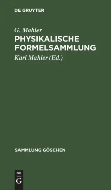 Cover of Physikalische Formelsammlung