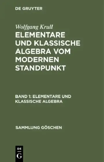 Cover of Elementare und klassische Algebra