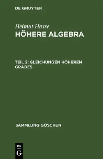 Cover of Gleichungen höheren Grades