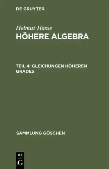 Cover of Gleichungen höheren Grades
