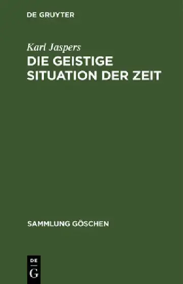 Cover of Die Geistige Situation Der Zeit