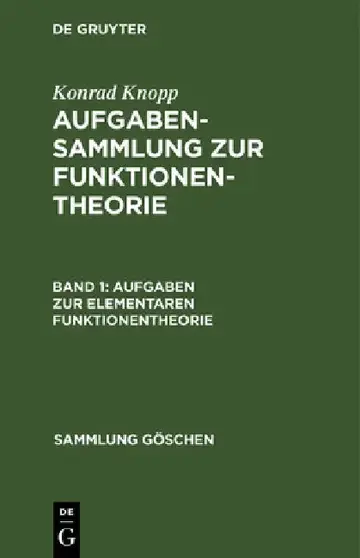 Cover of Aufgaben Zur Elementaren Funktionentheorie