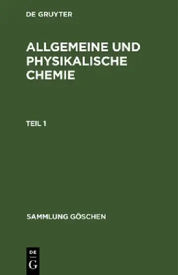 Cover of Sammlung Göschen Allgemeine und physikalische Chemie