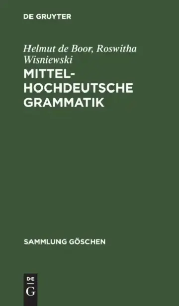 Cover of Mittelhochdeutsche Grammatik