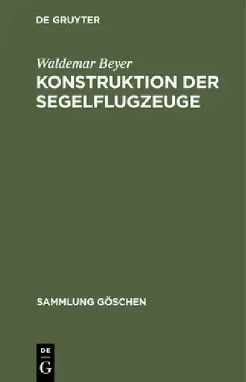 Cover of Konstruktion der Segelflugzeuge