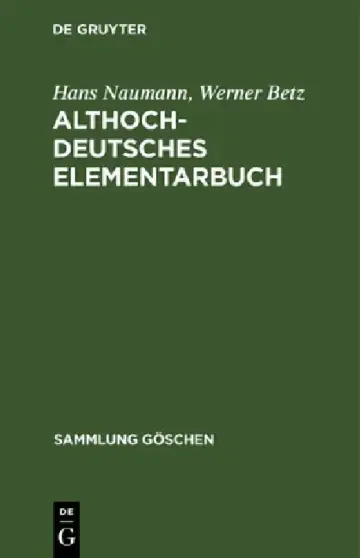 Cover of Althochdeutsches Elementarbuch