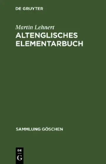 Cover of Altenglisches Elementarbuch