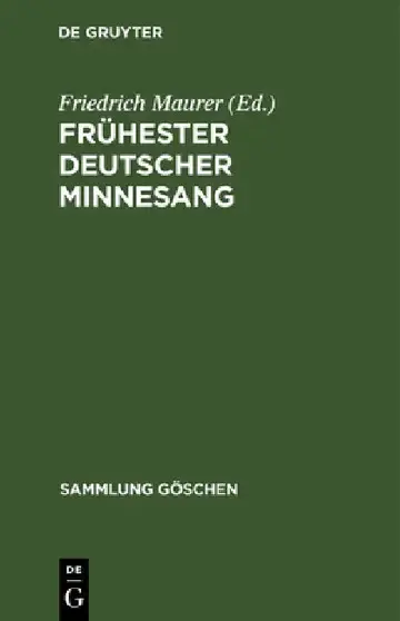 Cover of Frühester deutscher Minnesang