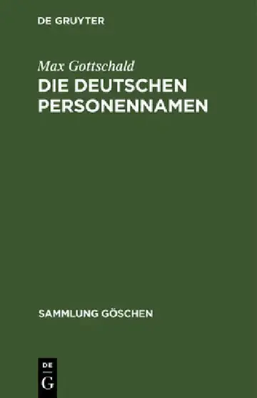 Cover of Die Deutschen Personennamen