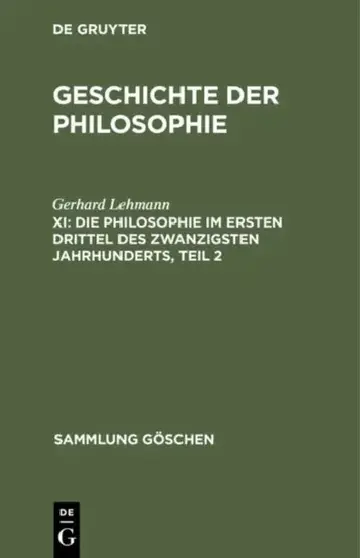 Cover of Die Philosophie im ersten Drittel des zwanzigsten Jahrhunderts, Teil 2