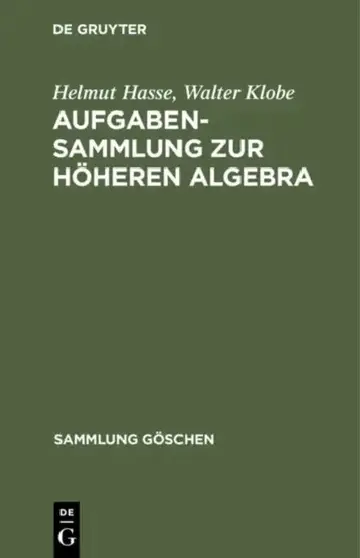 Cover of Aufgabensammlung Zur Höheren Algebra