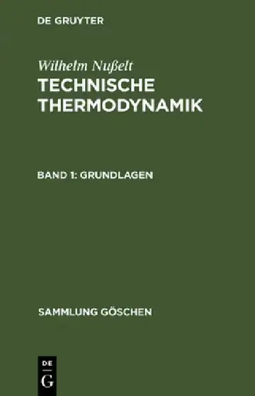 Cover of Technische Thermodynamik, Band 1, Grundlagen