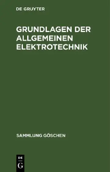 Cover of Grundlagen der allgemeinen Elektrotechnik